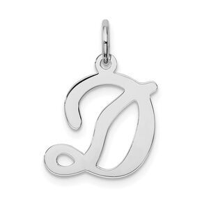 Sterling Silver, Sophia Collection, Small Script Initial D Pendant